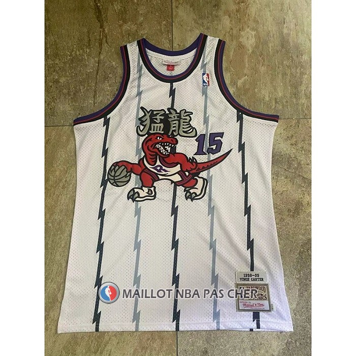 Maillot Tornto Raptors Vince Carter NO 15 Mitchell & Ness 1998-99 Blanc2
